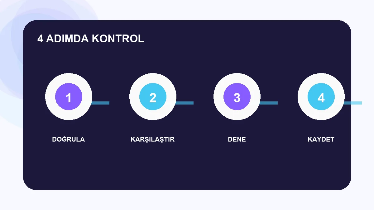 dijital cuzdan dört adımlı kontrol infografiği