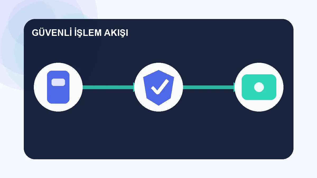 online odeme sistemi onerisi güvenli işlem akışı illüstrasyonu