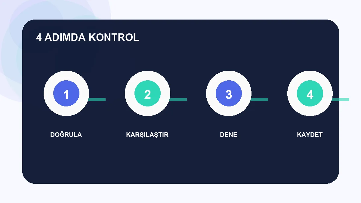 online odeme sistemi onerisi dört adımlı kontrol infografiği